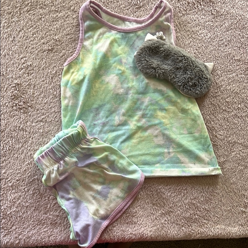 Pastel Tie-Dye Tank and Shorts Set